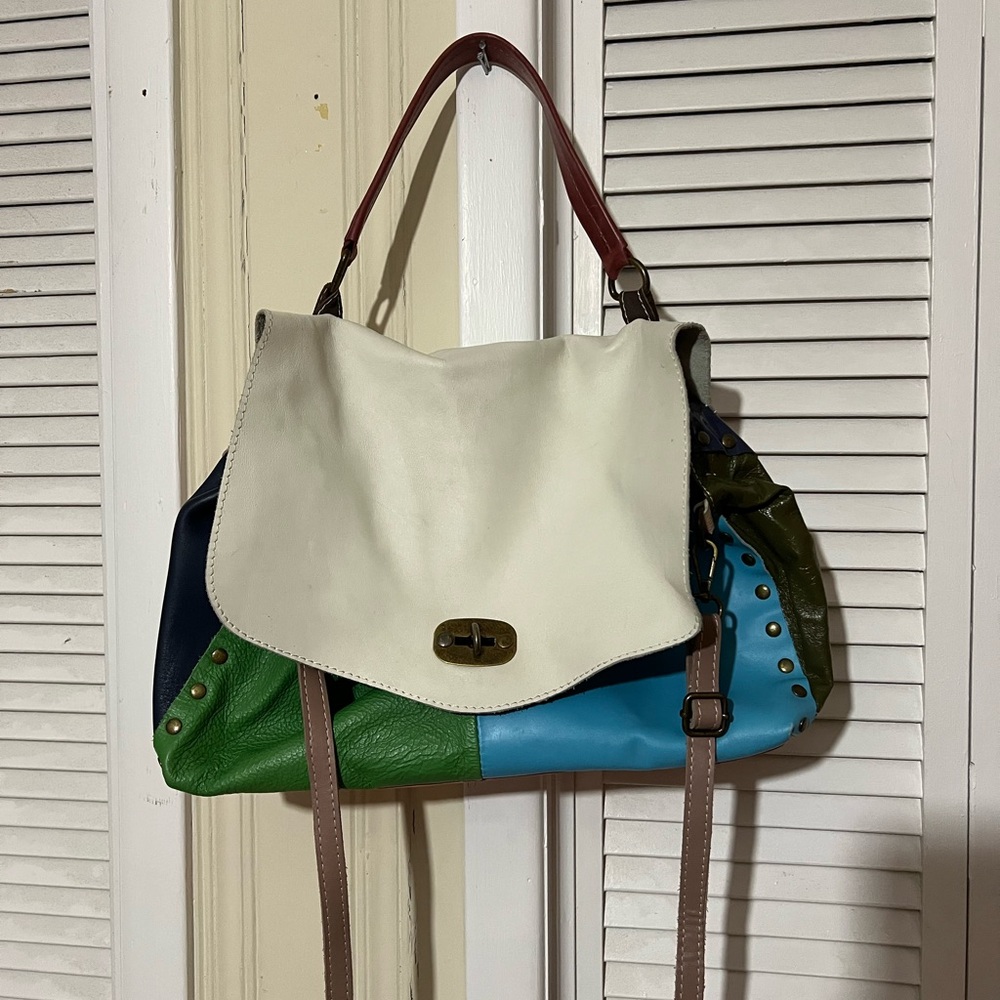 Chic Multicolor Leather Shoulder Bag